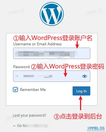 登录WordPress后台