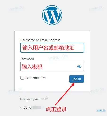 登录WordPress后台