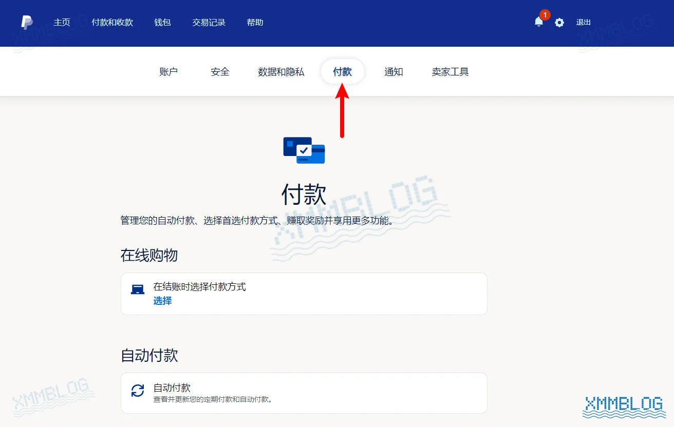 PayPal账户设置-付款