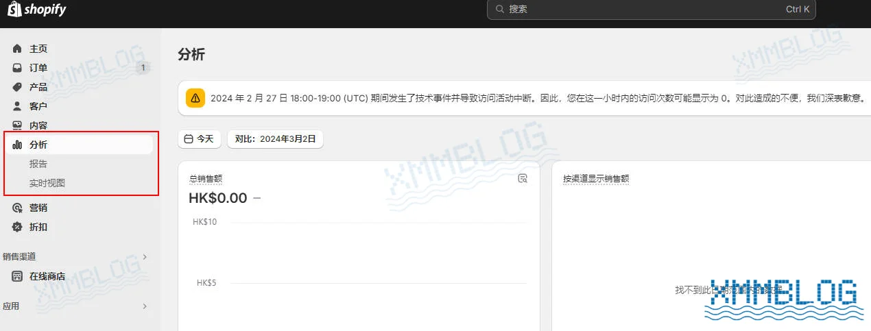 Shopify后台-分析