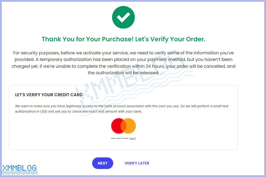 SiteGround验证信用卡